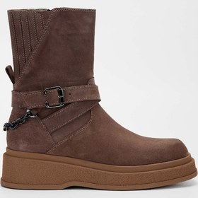 Resim Tamer Tanca Kadın Hakiki Deri Vizon Casual Bot 231 1058 Bn Bot Sk23/24 Vızon Suet Vizon 