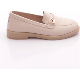 Resim Dgn 704 Kadin Aksesuarli Loafer Ayakkabi Ekru 