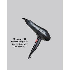 Resim Özbience 2200W Profesyonel Fön Makinesi, Ac Motor, Soğuk ve Sıcak Üfleme 