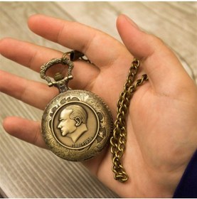 Resim hediye sandalı Zincirli Askılı Atatürk Modelli Antik Köstekli Saat 