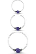 Resim Takı Dükkanı Boncuklu Gümüş Halka Küpe Kombin 10mm + 12mm + 16mm wsk09t 