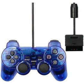 Resim Sony Ps2 Kontrol Cihazı Titreşim Şok Joypad İçin Mavi Kablolu Gamepad Joystick Newway 