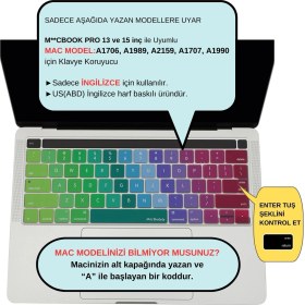 Resim McStorey Macbook Pro Klavye Kılıfı US(ABD) İngilizce Baskı A1706 1989 2159 A1707 1990 Uyumlu Dazzle 