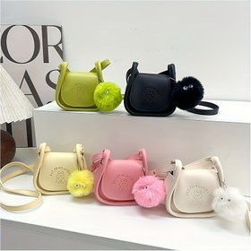 Resim Kadınlar için şık mini el çantası, düz renkli PVC, dikişli tasarım, çıkarılabilir askı, öpücük kilidi kapanış, polyester astar, aksesuarlı, moda alt kol çantası, küçük el çantası 