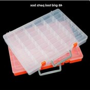 Resim Fortunelane 48 Bölmeli Şeffaf Depolama Kutusu - Elektronik Aksesuar Organizatörü 