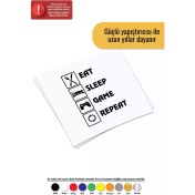 Resim Eat Sleep Game Repeat - Araç, Oto, Laptop, Duvar Uyumlu Sticker 15*19 cm 