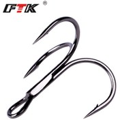 Resim 20 adet FTK Yüksek Karbonlu Çelik Balıkçılık Kancaları - Süper Keskin, Üçlü Dikenli, Katı Boyut 1.1cm'den 4.0cm'ye, Güvenli Yakalama için Dayanıklı Paslanmaz Çelik Üçlü Kancalar 