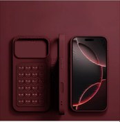 Resim Gaojunshop01 Kırmızı iPhone Uyumlu 17 Pro Kasa Emniyetli Vantuz Tutucu Minimalist Şok Koruma 