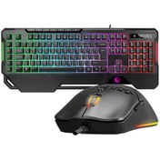 Resim Rampage KM-R96 Elemental Siyah Rgb Aydınlatmalı Q Oyuncu Klavye ve Mouse Gaming Set 7200DPI Rampage