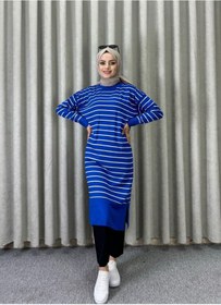 Resim modadeywearst Kadın Çizgili Tesettür Tunik 