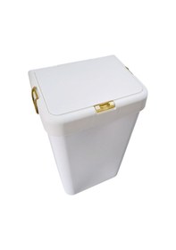 Resim Gold Tekli Dokunmatik Çamaşır Sepeti Çöp Kovası Temizlik Kovası Kirli Sepet 40 Litre-mt008 Beyaz 