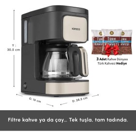 Resim Karaca Filtre Kahve ve Çay Demleme Makinesi Şık Tasarım Bej Just Coffee Aroma 2 In 1 