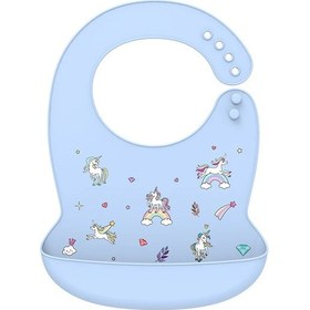 Resim Silikon Babi Önlük Su Geçirmez Tükürük Damlayan Muz Önlükler Karikatür Unicorn-blue Unicorn-blue Çok Renkli 