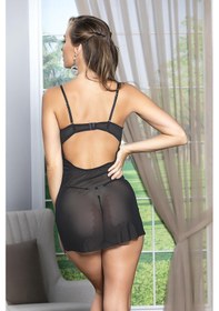 Resim Transparan Mini Boy Babydoll String Takım Siyah Brf31962 Siyah 