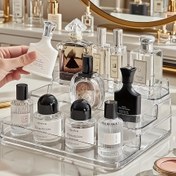 Resim Çok Bölümlü Kapasiteli Şeffaf Plastik Makyaj Organizatörü - Makyaj Masası, Makyaj Organizatörü, Makyaj Kutusu, Makyaj Masası, Şık Tasarım, Şeffaf Tasarım, Parfüm Organizatörü/Depolama, Parfüm Ekranı, Kolonya Organizatörü, Makyaj Organizatörü, Cilt Bakımı Organizatörü 