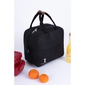 Resim Termal Çanta Isı Yalıtımlı Su Geçirmez Yemek Taşıma Beslenme Çantası Askılı Siyah 