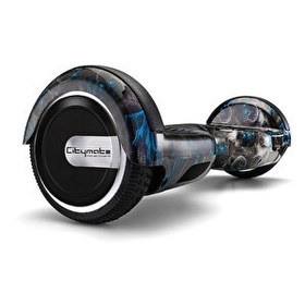 Resim Citymate Elektrikli Kaykay 6.5" Siyah Kurukafa Grafity Desenli Akıllı Hoverboard 