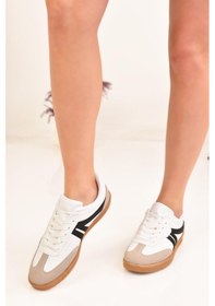 Resim Kadın Günlük Spor Ayakkabı Sneaker Beyaz- Siyah 