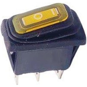 Resim KCD3 15A Su Geçirmez Sarı Işıklı ON-OFF-ON Anahtar 