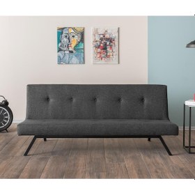 Resim Pafu Zola Üçlü Yataklı Koltuk - Koyu Gri Keten Koyu Gri 