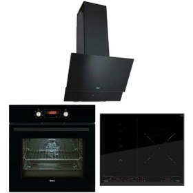 Resim Teka Siyah İndüksiyonlu Ankastre Set (ATV 60 Davlumbaz - IZS 65600 İndüksiyonlu Ocak - HAK 625 BK Fı 