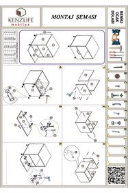 Resim Kenzlife Ocak Dolabı Bennu Gri 85*70*60 Xlarge Kapaklı Hazır Mutfak Klasik Setüstü Ocak İçin Sabit Tabla 