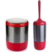 Resim Primanova Lima Kırmızı Çöp Kovası Ve Tuvalet Fırçası Kırmızı 