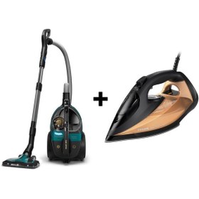 Resim Philips Led Başlıklı Torbasız Süpürge XB9185 + DST7040 Toz Torbasız Süpürge / Buharlı Ütü Set 