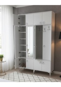 Resim Panora 12 Kapaklı Portmanto Vestiyer Ayakkabılık Dolap Byz - M2 Beyaz 