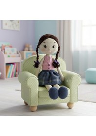 Resim Büyük Amigurumi Bebek Oyun Ve Uyku Arkadaşı Bej - Pembe 