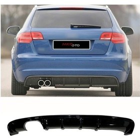 Resim Audi A3 8P 4 Kapı S3 Arka Ek Difüzör Piona Black 2008 - 2010 Sol 