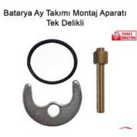 Resim ÇEÇEN HOME (2 Adet) Batarya Ay Takımı Alt Vida Montaj Aparatı Tek Delikli Yarım Ay Tek Vidalı 