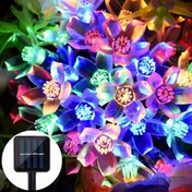 Resim Güneş Enerjili Kiraz Çiçeği Işıklı Dize - 5m, 20 LED, Çok Renkli, Sevgililer Günü & Dış Mekan Dekoru için Mükemmel, Renkli 
