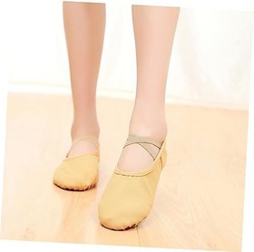 Resim LALAFINA 1 Çift kahverengi daireler kadın düz ayakkabı bale terliği bale pointe ayakkabı pompalar Bale ayakkabıları cep ayakkabı dans ayakkabıları yoga Düz ayakkabılar dans kostümü çocuk 