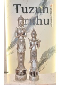 Resim İkili Buda Heykeli Biblo Dekoratif Obje 