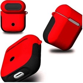 Resim Apple AirPods Uyumlu Kılıf Zore Shockproof Silikon Kırmızı 