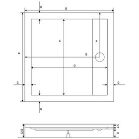 Resim Shower 80x80 Drop Kare Monoblok Duş Teknesi H:12,5 Cm 