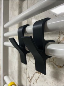 Resim Havlupan Ve Banyo Askısı 3 Lü Büyük Boy Set Siyah 