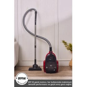 Resim Karaca Vantuz Action Force X10 2 Lt Toz Torbasız Hazneli Elektrikli Süpürge Cherry Red 899 W 