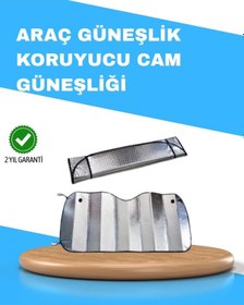 Resim Katlanabilir Alüminyum Araç Güneşliği - Uv Koruma Ve Klima Tasarrufu Bir Arada 