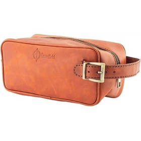 Resim Kişiye Özel Deri Dopp Kit Kişisel Bakım Ve Seyehat Çantası - Tobacco Çok Renkli 