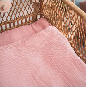 Resim Anne Sesi Bürümcük Müslin Bebek Nevresim Takımı 70x120 Cm %100 Organik Pamuk 15 Cm Yatak Yüksekliği 