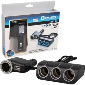 Resim Olesson 1528 12-24V Tek USB Girişli 120W 80CM Kablolu 3'lü Araç Çakmak Çoklayıcı 