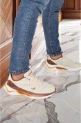 Resim WALKWAY Bej Fileli Hafif Esnek Memory Foam Erkek Spor Ayakkabı Tirispol M 