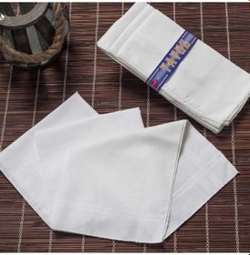 Resim Yavuz Kutulu 39x39cm. 12 Adet Kumaş Mendil Ym Beyaz Renkli 