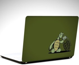 Resim Kablumbağa ve El Bombası Laptop Sticker 19 inch (40,5X27CM) 