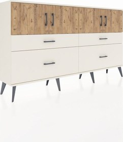 Resim Arges Konsol 2 Raflı 4 Çekmeceli 4 Kapaklı 176x30x99 Aytaşı-çam/a Aytaşı-çam/aytaşı 