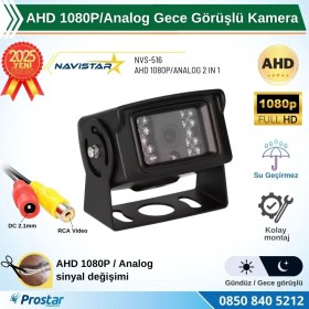 Resim Ahd 1080P/720P Büyük Gece Görüşlü Rca Av Soketli Kamyon Tır Otobüs Kamerası 
