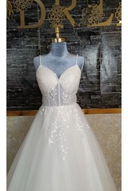 Resim BY SD MY DREAM Simli Drape Detaylı Gelinlik 