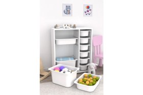 Resim Pratico Çok Amaçlı Oyuncak Dolabı Beyaz 2D2K6U 